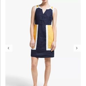 Boden Anita Linen Navy Pocket Dress